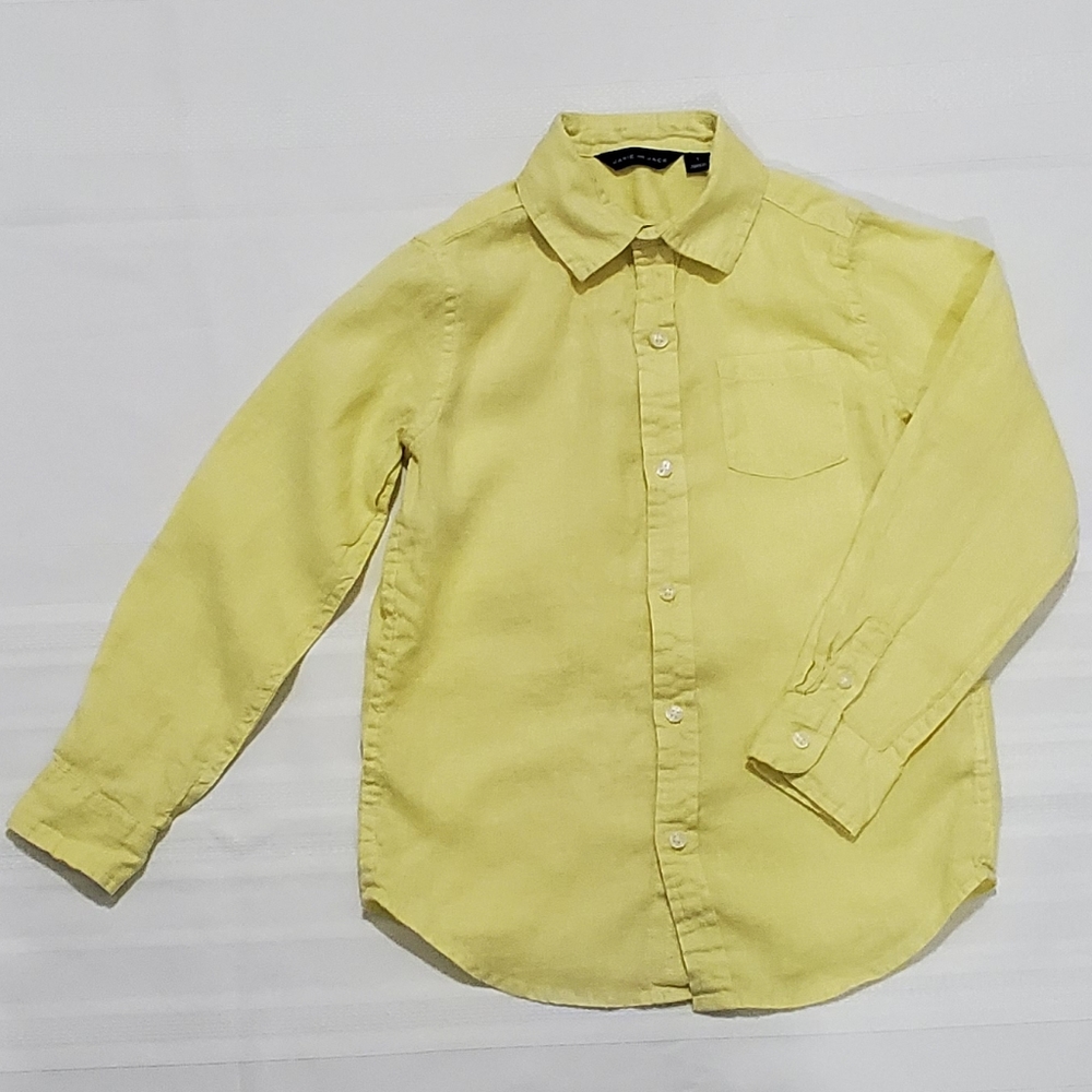 Janie and Jack Boys Button Down Yellow Shirt